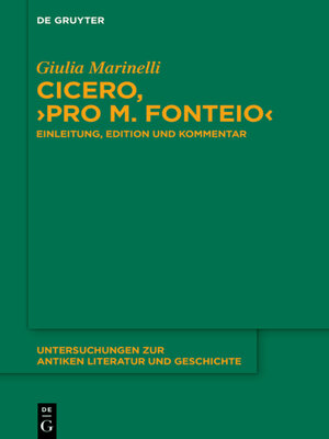 cover image of Cicero, ›Pro M. Fonteio